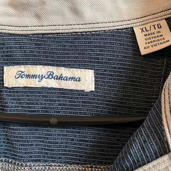 Tommy Bahama Blue/Pinstripe Houston Astros Polo Shirt. Men's - Size XL - Picture 5 of 5